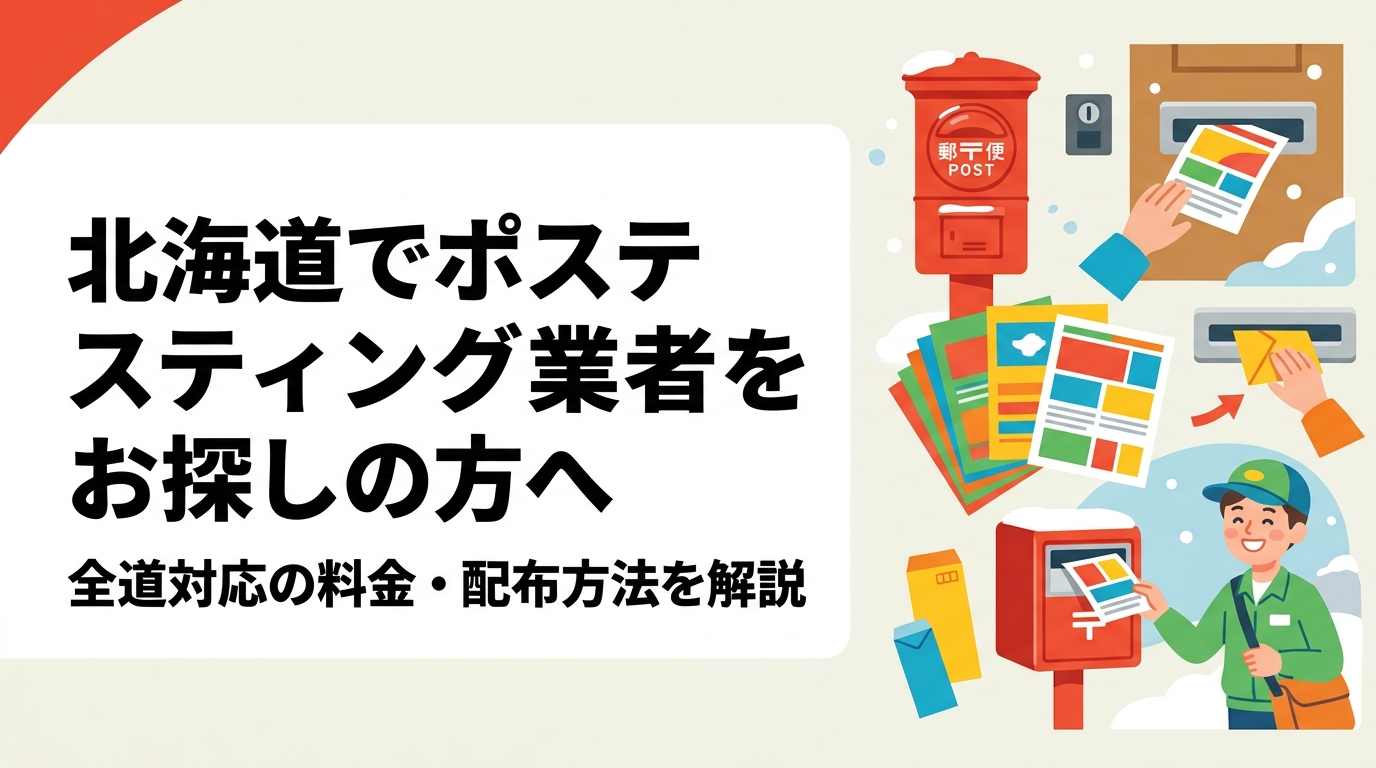 北海道全域のポスティング料金・配布方法を解説。札幌・旭川・函館・帯広など全道対応。GPS配布報告で安心。積雪・天候対応も正直に説明。無料見積もり受付中。