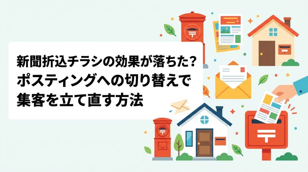 新聞購読者の減少で折込チラシの効果が下がっていませんか？ポスティングへの切り替えメリットや料金目安・配布方法の違いを実務的に解説します。