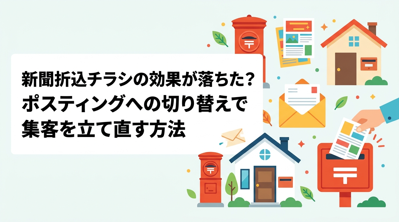 新聞購読者の減少で折込チラシの効果が下がっていませんか?ポスティングへの切り替えメリットや料金目安・配布方法の違いを実務的に解説します。
