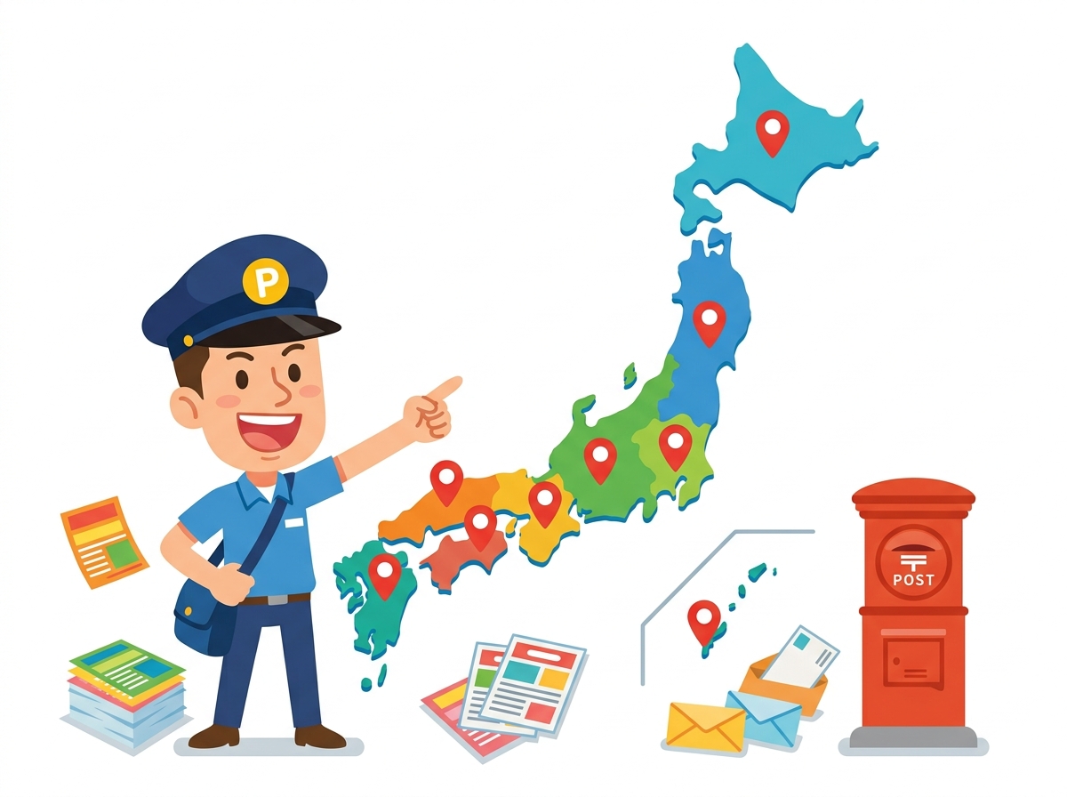 全国対応のポスティング(日本地図イラスト)