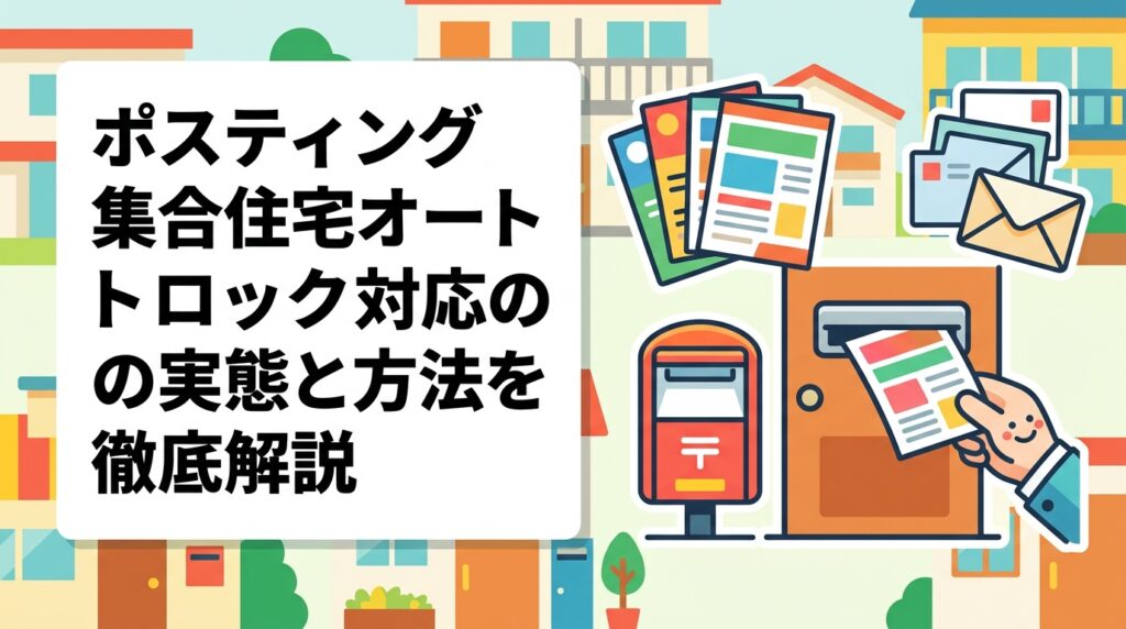 集合住宅へのポスティングでオートロック対応に悩む事業者必見。管理組合への許可申請・無断投函リスク・投函禁止シールの扱いなど、できること・できないことを正直に解説します。