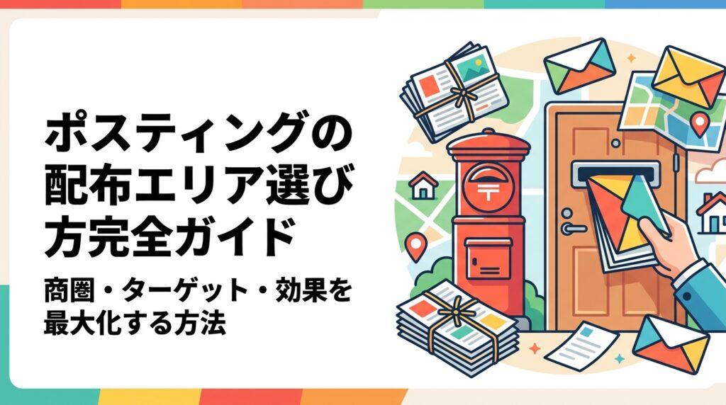 ポスティングの配布エリアの選び方を徹底解説。商圏設定・世帯特性・競合分析・配布方法の使い分けまで、集客効果を高めるための実務的な考え方をわかりやすく紹介します。