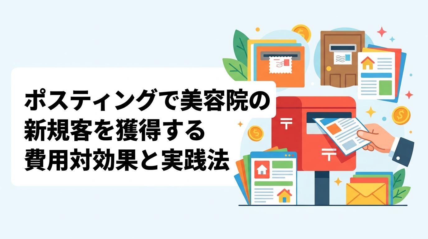美容院のポスティング集客を検討中のオーナー向けに、反響率の目安・チラシに入れるべき要素・配布エリアの絞り方・費用対効果まで実務的に解説します。