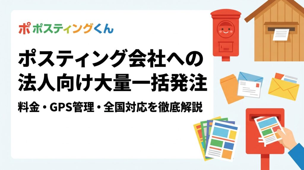 チェーン店・フランチャイズ向けに、ポスティング会社への法人大量一括発注のスケールメリット・全国対応・エリア別GPS管理・見積もりの流れをわかりやすく解説します。