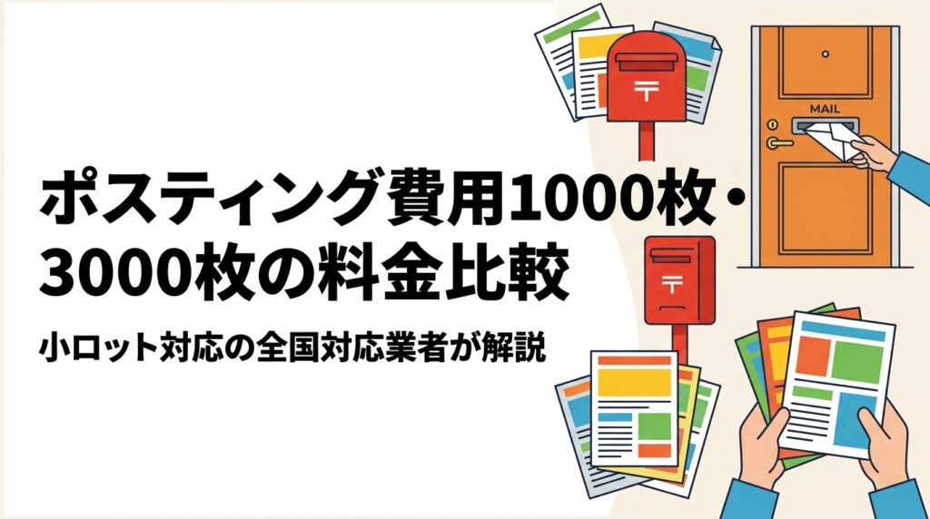 ポスティングの費用を1000枚・3000枚・5000枚で徹底比較。1枚あたりの料金目安・印刷費・消費税の扱いまで小規模店舗オーナー向けに実務的に解説します。