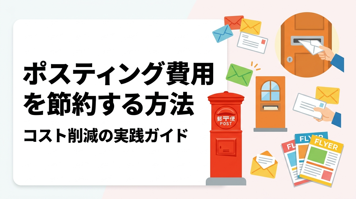 ポスティングの費用を抑えたい中小企業・個人事業主向けに、エリア絞り込み・小ロット活用・印刷込みセット利用など、コスト削減の実践的な方法をわかりやすく解説します。