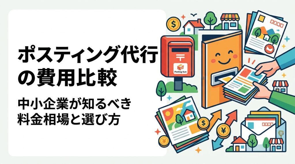 ポスティング代行の費用を徹底比較。中小企業向けに料金相場・追加費用の有無・配布方法による価格変動をわかりやすく解説。無料見積りも受付中。