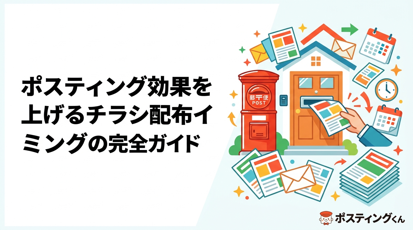 ポスティングの効果を上げるには配布タイミングが重要です。曜日・時間帯・季節ごとの最適な戦略と組み合わせの工夫を実務的に解説。GPS報告で安心の配布実績も紹介。