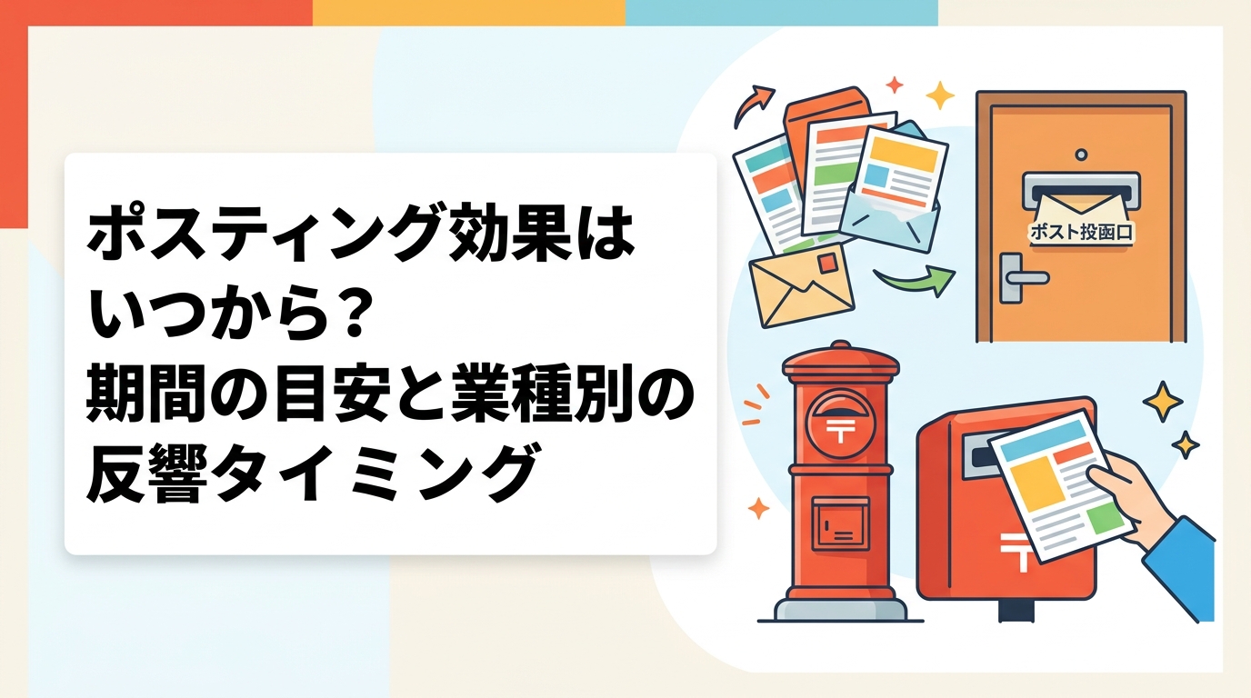 ポスティング後の反響はいつから出るのか、期間の目安を業種別に解説。即日〜2週間が多い理由や、効果を左右する要因、GPS配布報告との関係まで実務的に紹介します。