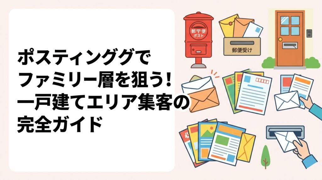 学習塾・保険・住宅リフォーム事業者向けに、ファミリー層が多い一戸建てエリアへのポスティング集客を徹底解説。エリア選定・配布方法・GPS確認の活用まで実務的に紹介します。