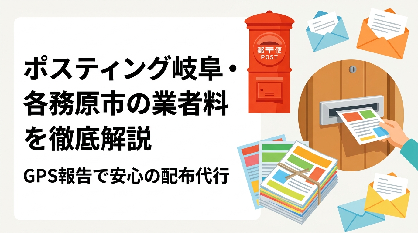 岐阜市・各務原市のポスティング料金目安や配布エリアの特徴を詳しく解説。GPS配布報告・追加料金なし・小ロット対応の業者選びのポイントも網羅。無料見積りも受付中。