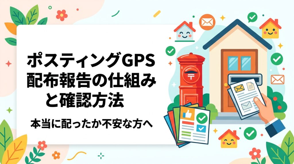 ポスティングのGPS配布報告とは何か、レポートで分かる内容・確認方法を実務ベースで解説。配布実態への不安を解消し、安心して任せられる業者選びのポイントも紹介します。