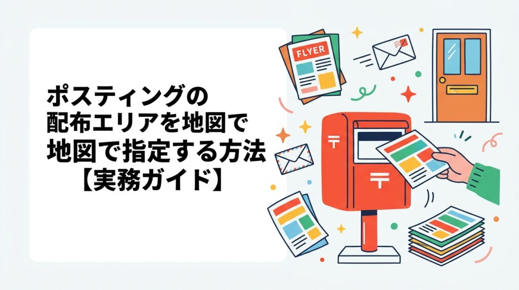 ポスティングの配布エリアを地図・町丁目・半径で細かく指定する具体的な手順を解説。商圏分析との連携やGPSによる配布確認の流れも紹介。販促担当者必見の実務ガイドです。