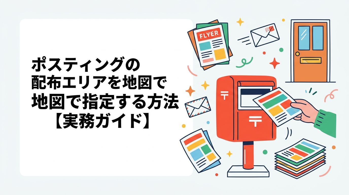 ポスティングの配布エリアを地図・町丁目・半径で細かく指定する具体的な手順を解説。商圏分析との連携やGPSによる配布確認の流れも紹介。販促担当者必見の実務ガイドです。