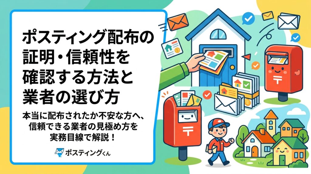 ポスティングが本当に配布されたか不安な方へ。GPS報告の仕組みや配布ルート・時間・枚数の可視化方法、信頼できる業者の見極め方を実務目線で解説します。
