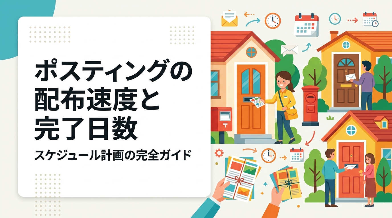 ポスティングの配布が何日で完了するか、枚数別の目安日数から繁忙期の注意点、余裕を持ったスケジュール設定の方法まで販促担当者向けに実務的に解説します。
