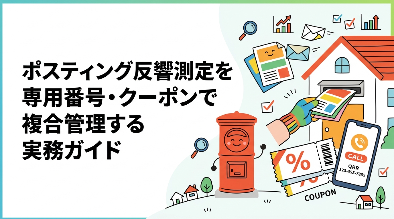ポスティングの反響を専用電話番号・クーポン・QRコードで複合的に測定する実務手順を解説。GPS配布報告との組み合わせでチラシ効果を数値化するノウハウを紹介します。