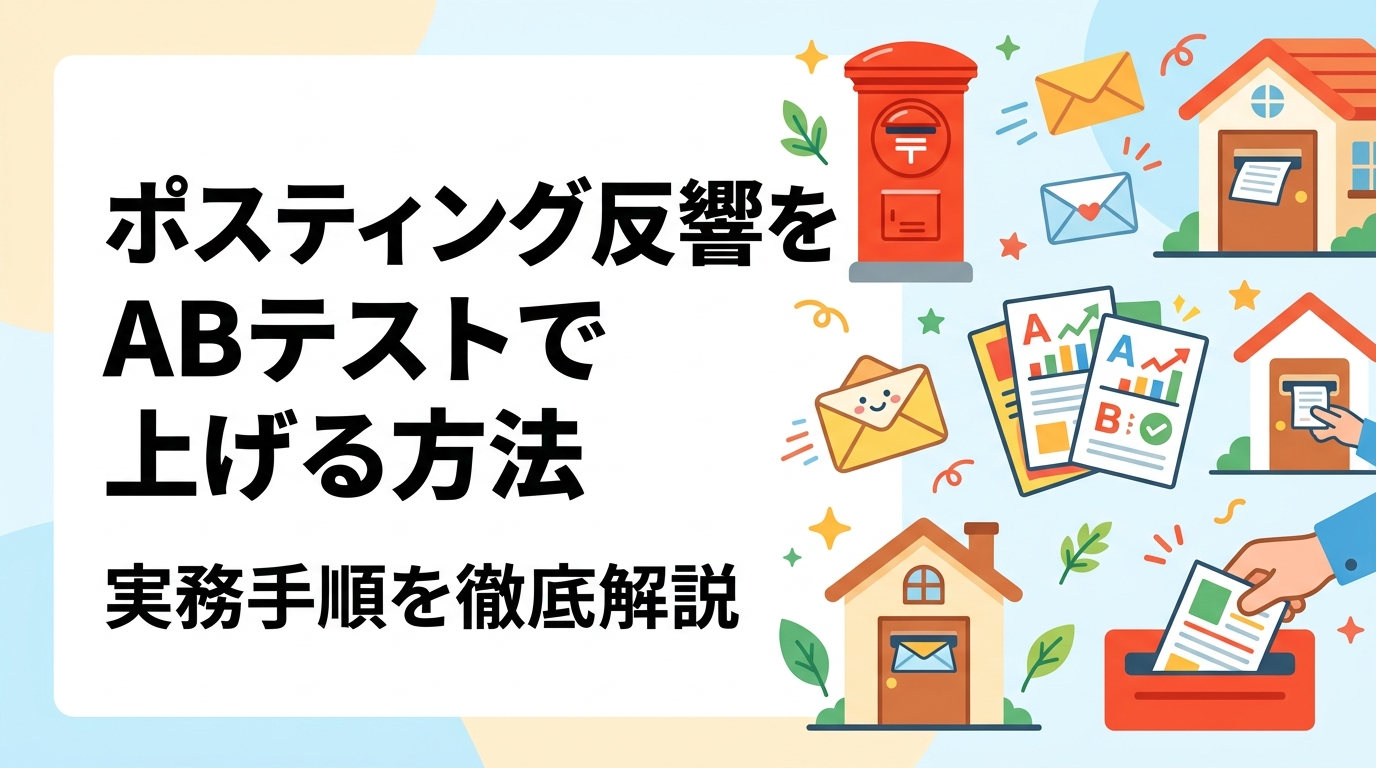 ポスティングの反響が伸び悩む原因をABテストで解明する実務手順を解説。チラシデザイン・エリア・曜日・配布方法ごとに仮説を立て、GPS報告データも活用した改善サイクルを具体的に紹介します。