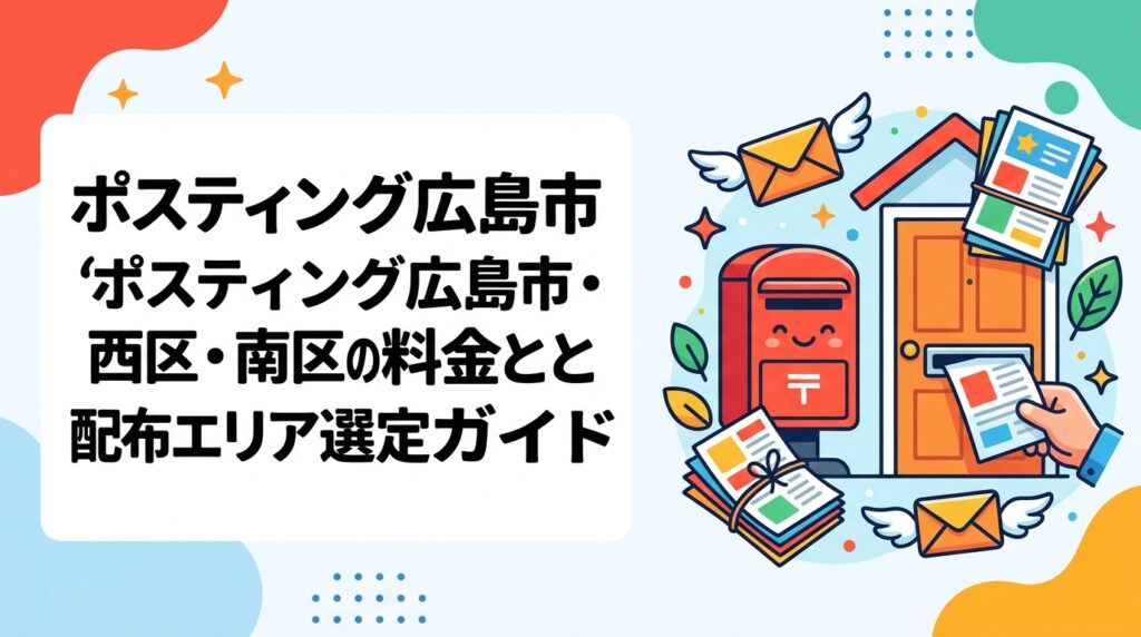 広島市でチラシ配布を検討中の販促担当者向けに、西区・南区など区ごとの住宅分布の違いや配布エリアの選び方、ポスティング料金の目安、全国対応業者に依頼するメリットを実務的に解説します。