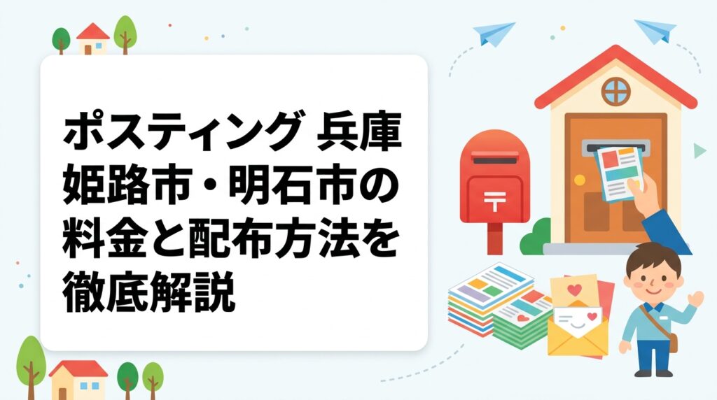 姫路市・明石市でポスティングを検討中の方へ。地方都市の単価目安・エリア指定配布・小ロット対応まで実務的に解説。全国対応のポスティングくんが明朗会計でサポートします。
