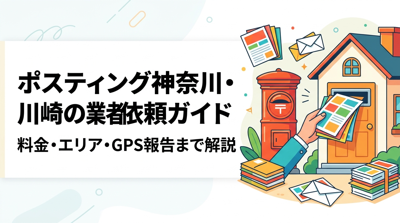 川崎市でポスティングを依頼したい事業者向けに、エリア特性・料金目安・配布方法・GPS報告による安心感を実務的に解説。全国対応業者でも川崎に対応できる理由も紹介します。