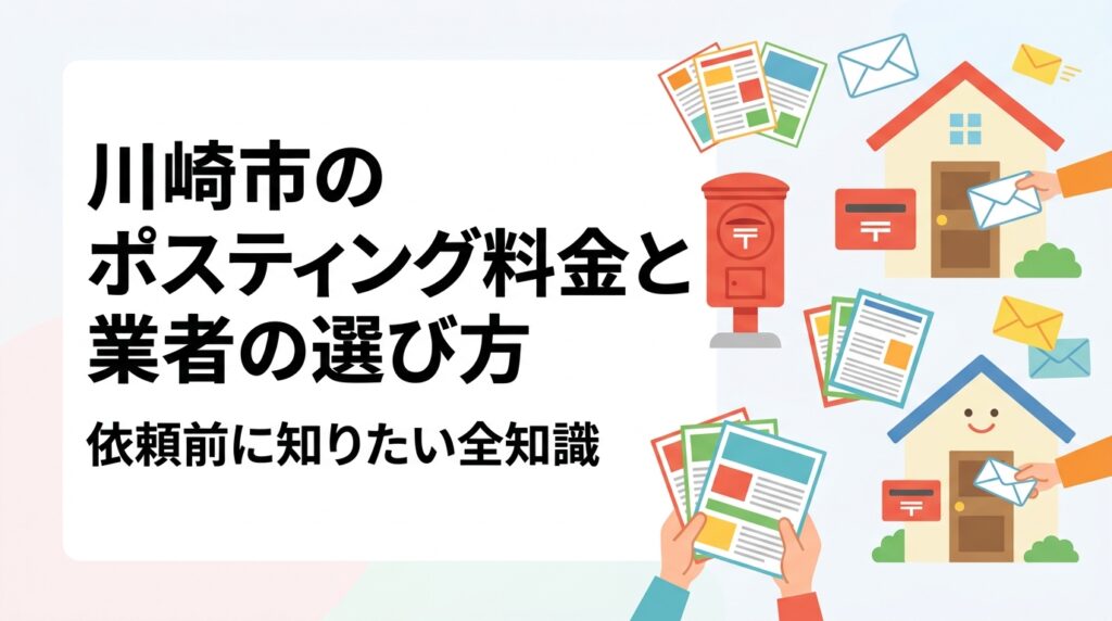 川崎市でポスティングを依頼する際の料金目安・業者選びのポイントをわかりやすく解説。GPS配布報告やマンション対応など、失敗しないチラシ配布の全知識をまとめました。