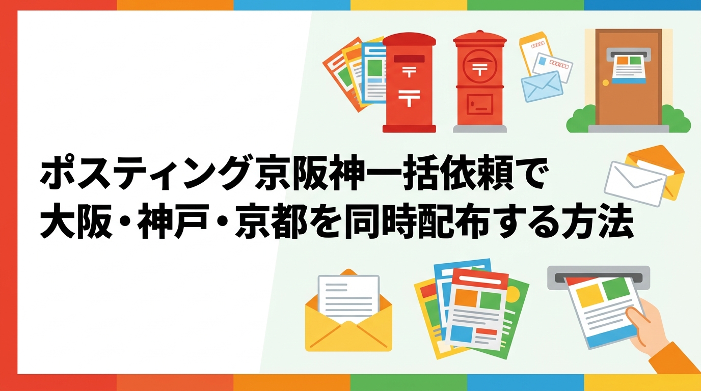 大阪・神戸・京都への一括ポスティングを検討中の法人・チェーン店向けに、コスト削減・管理効率化・GPS報告などの実務的メリットを詳しく解説します。