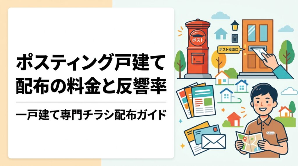 戸建て・一戸建てへのポスティング料金の目安や反響率、集合住宅との違い、GPS報告による配布漏れ防止まで実務的に解説。不動産・リフォーム・飲食店の販促担当者必読。