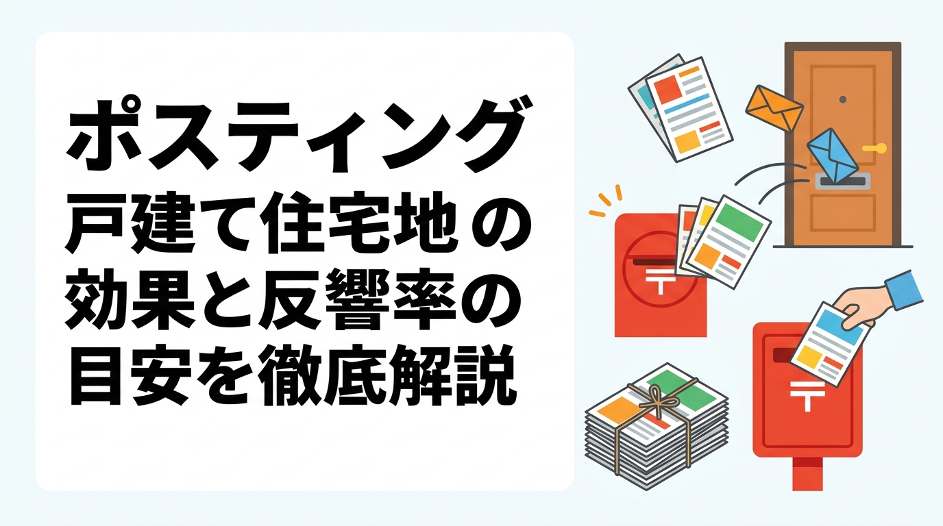戸建て住宅エリアへのポスティング効果と反響率の目安(一般的に0.1〜1%程度)を実務的に解説。開封率が高い理由・配布方法の選び方・費用感まで、チラシ配布を検討する事業者向けに具体的にまとめました。