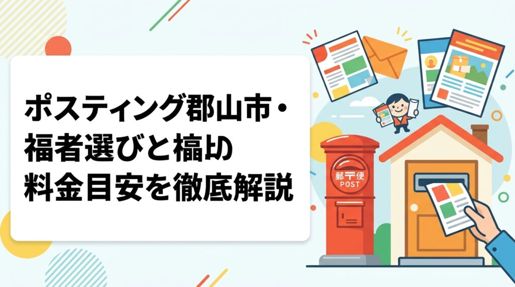郡山市・福島エリアでポスティングを依頼したい方向けに、業者の選び方・料金目安・配布スケジュールを実務的に解説。GPS配布報告で安心の全国対応業者「ポスティングくん」の特徴も紹介。