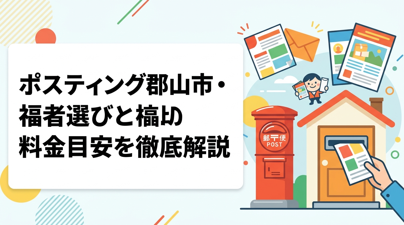 郡山市・福島エリアでポスティングを依頼したい方向けに、業者の選び方・料金目安・配布スケジュールを実務的に解説。GPS配布報告で安心の全国対応業者「ポスティングくん」の特徴も紹介。
