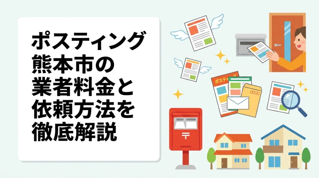 熊本市でポスティングを依頼する際の料金目安・業者の選び方・区ごとの配布エリア特性を実務的に解説。GPS報告で安心の全国対応業者への依頼メリットも紹介します。