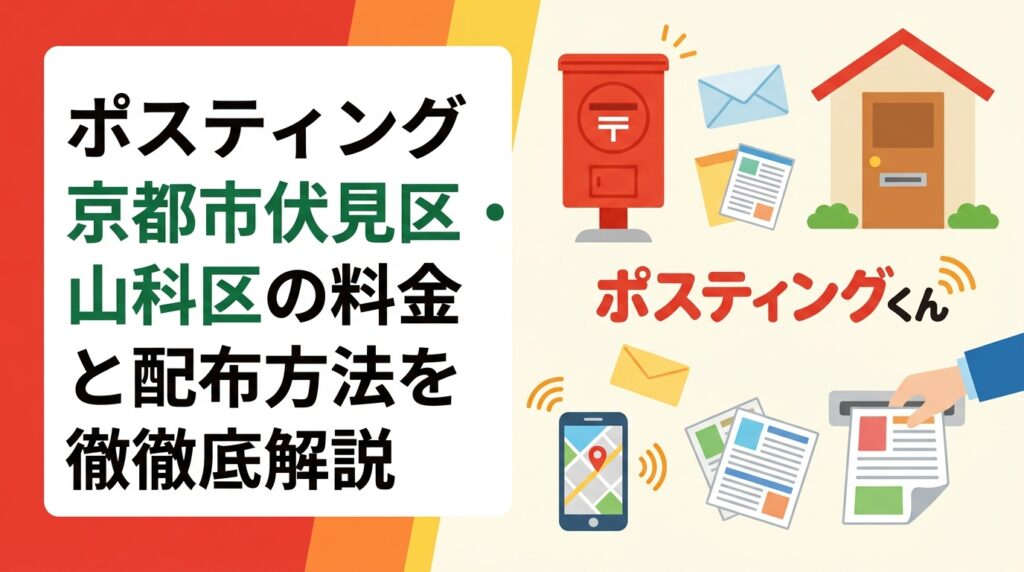京都市伏見区・山科区でポスティングを検討中の事業者向けに、料金目安・配布方法の選択肢・住宅密集エリアの特性をわかりやすく解説。GPS報告で安心の全国対応業者ポスティングくんへ。
