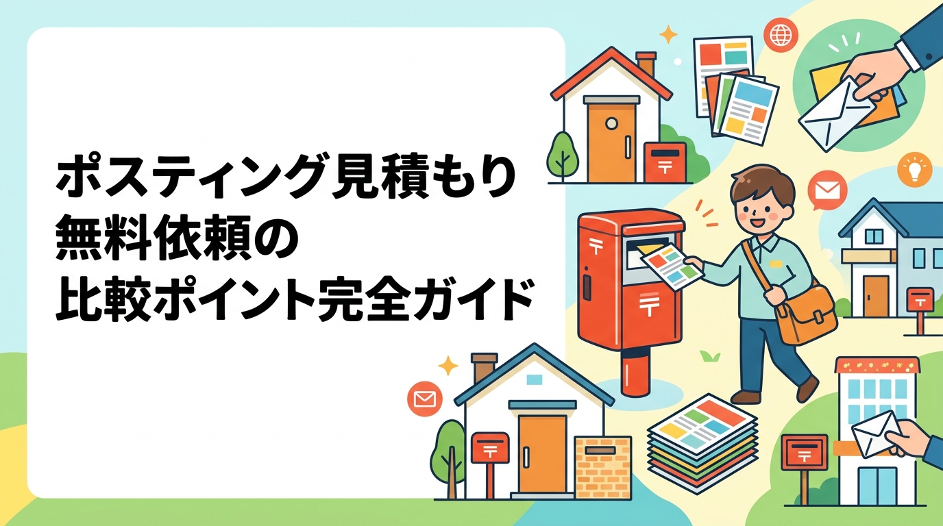 ポスティングの無料見積もりを複数業者に依頼する際の比較ポイントを徹底解説。単価・最低ロット・GPS報告・追加費用の有無など確認すべき項目をチェックリスト形式で紹介します。