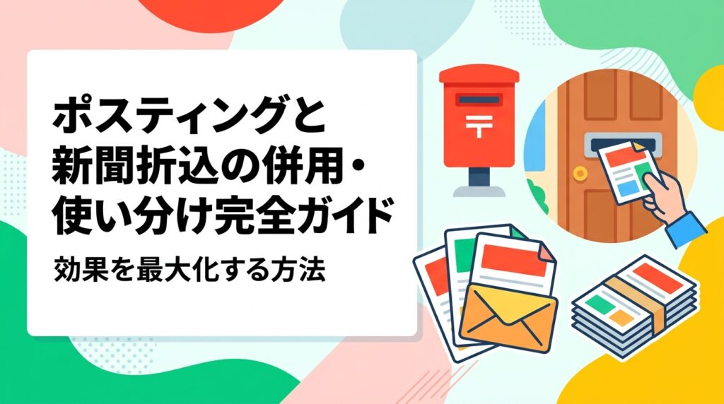新聞折込とポスティングの違いをリーチ層・コスト・配布タイミングで比較。購読率低下時代に効果を最大化する使い分け・併用戦略を販促担当・店舗オーナー向けに実務的に解説します。