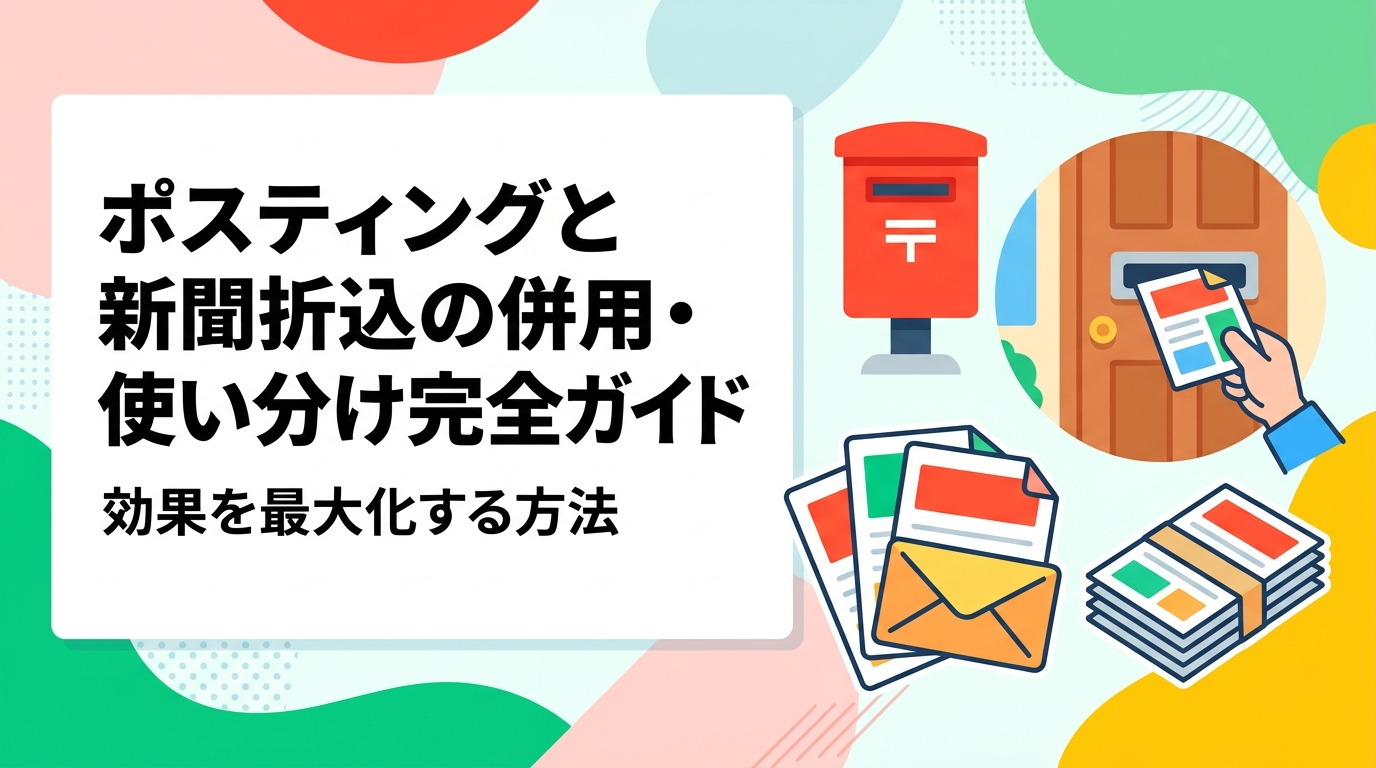 新聞折込とポスティングの違いをリーチ層・コスト・配布タイミングで比較。購読率低下時代に効果を最大化する使い分け・併用戦略を販促担当・店舗オーナー向けに実務的に解説します。