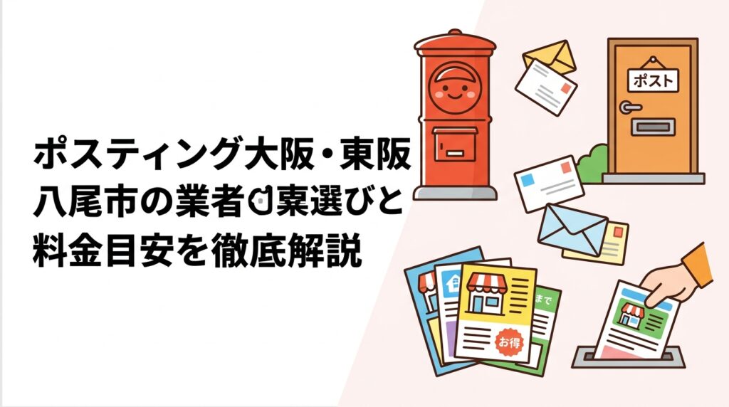東大阪市・八尾市でポスティングを依頼したい事業者向けに、エリア特性・料金目安・配布方法の選び方・業者チェックポイントを実務目線で詳しく解説します。