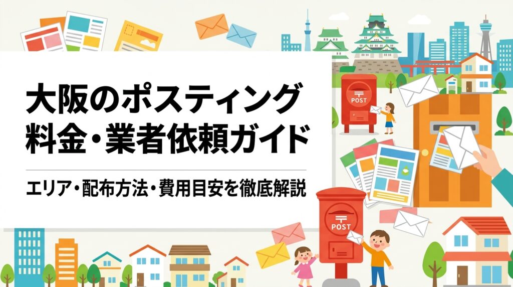 大阪でポスティングを業者に依頼する際の料金目安・配布方法・エリア特性・依頼の流れをわかりやすく解説。梅田・難波など大阪市内の集合住宅対応や無料見積りの方法まで詳しく紹介します。