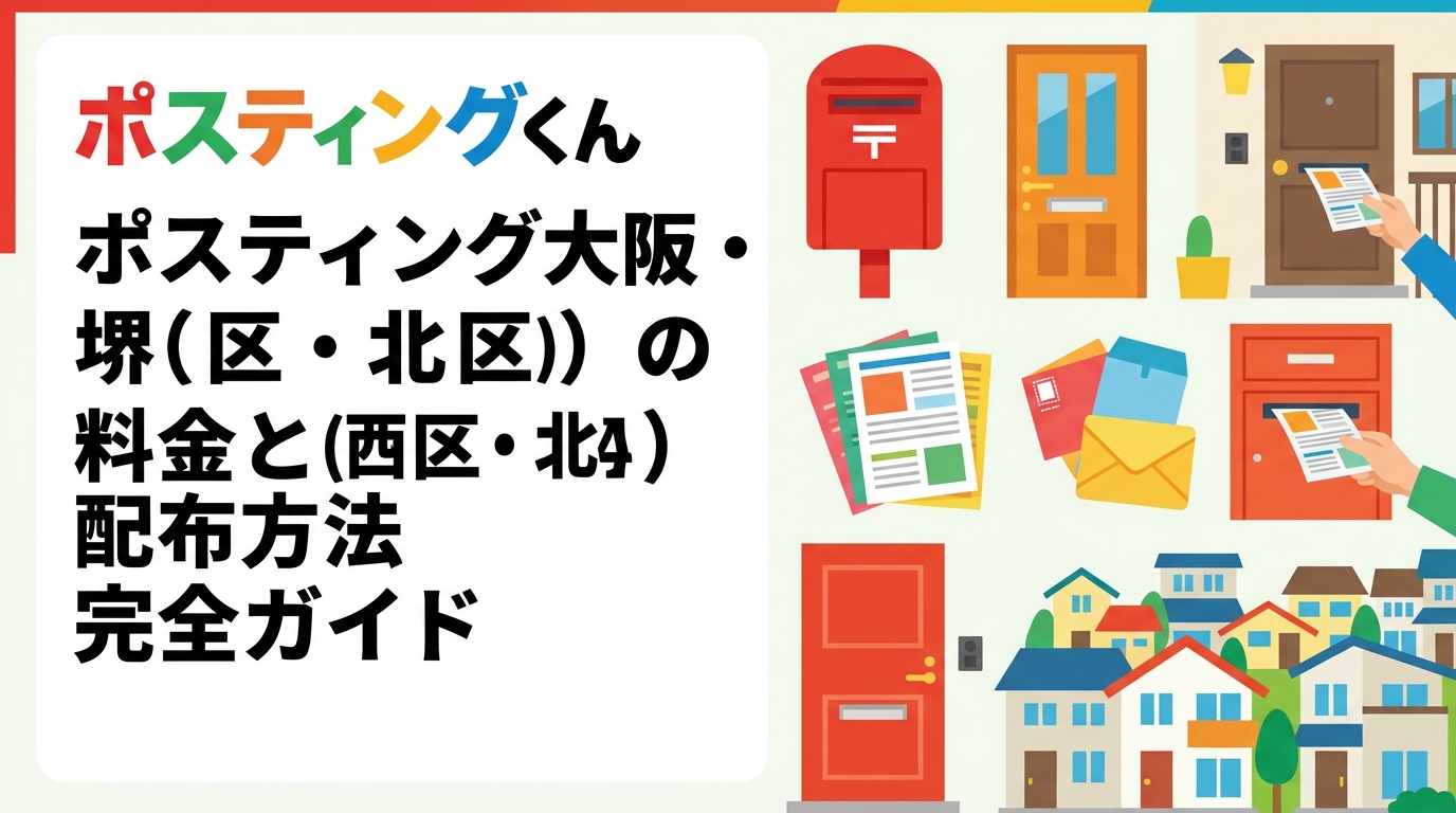大阪・堺市でポスティングを検討中の事業者向けに、西区・北区の住宅密集エリアの特徴、配布料金の目安、集合住宅集中配布と軒並み配布の使い分けをわかりやすく解説します。