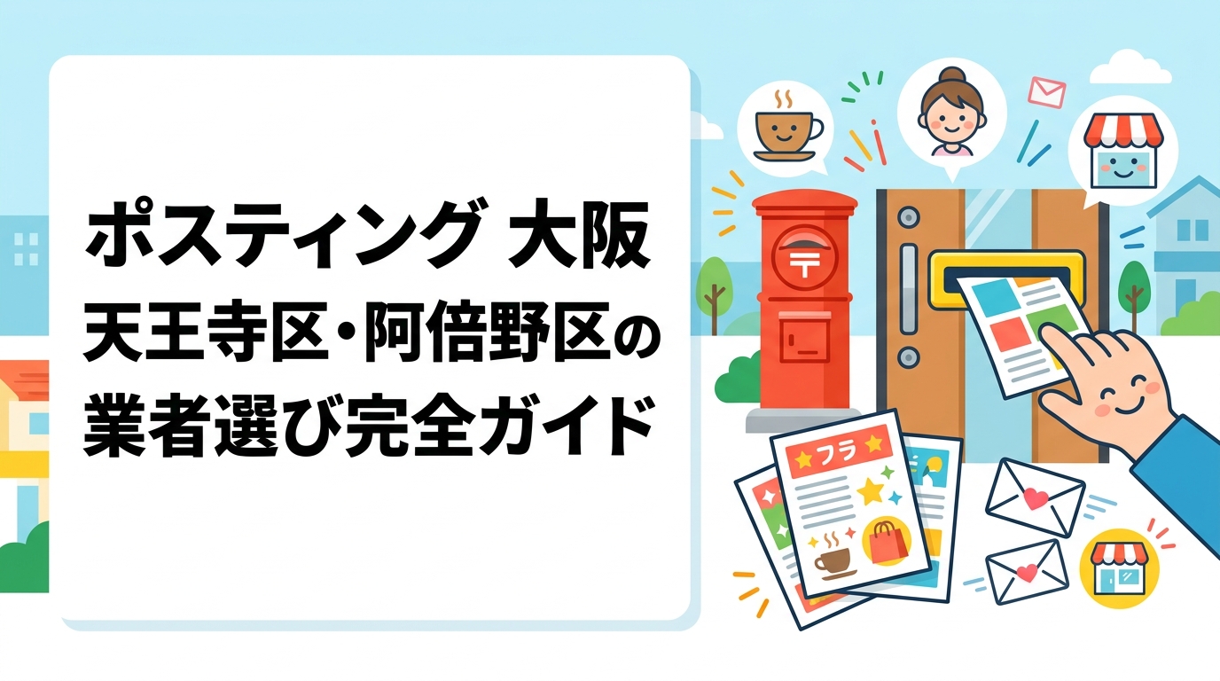 大阪市天王寺区・阿倍野区でポスティングを依頼したい店舗オーナー向けに、エリア特性・配布方法・料金目安・業者選びのポイントを実務的に解説します。