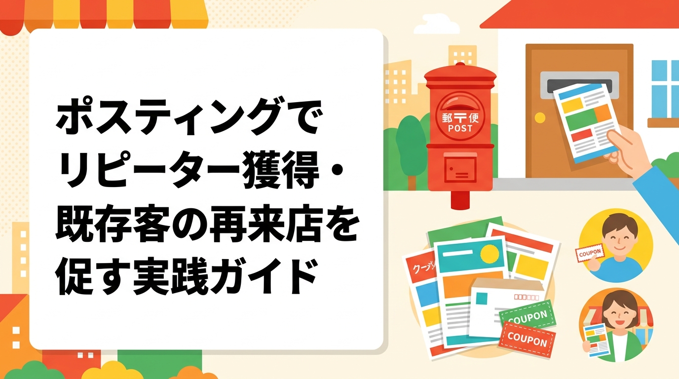 ポスティングは新規集客だけでなく既存客のリピーター獲得にも効果的です。クーポン設計・配布頻度・タイミングの目安を具体的に解説します。