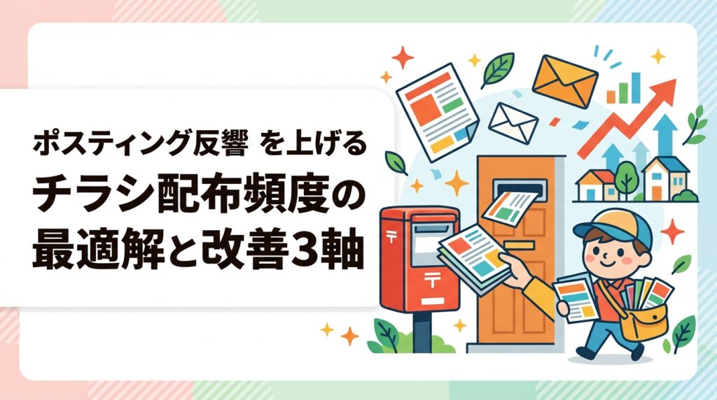チラシのポスティング反響率が低い原因と改善策を配布頻度・チラシ内容・エリア・タイミングの3軸で実務的に解説。複数回配布の効果変化や小ロット活用法もわかります。