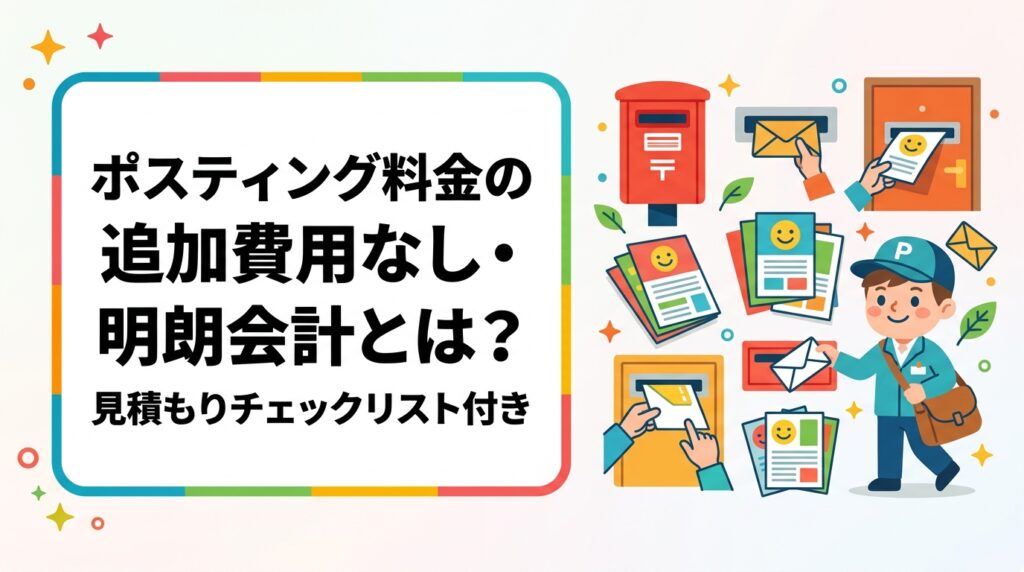 ポスティングの料金で追加費用が発生しないか不安な方へ。業界でよくある隠れコストの実態と、明朗会計の仕組み・見積もり時に確認すべき項目をわかりやすく解説します。