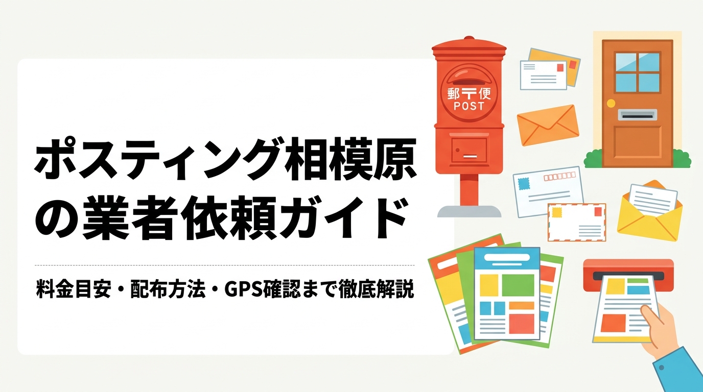 相模原市でポスティングを業者に依頼する方法を解説。緑区・中央区・南区の特性、軒並み配布と集合住宅集中の違い、GPS報告による配布確認、料金の目安まで実務的に紹介します。