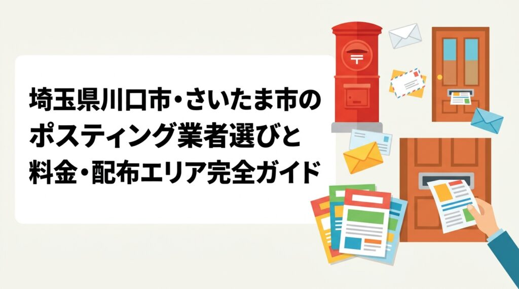 川口市・さいたま市（浦和区・大宮区など）でチラシ配布を検討中の事業者向けに、ポスティング業者の選び方・料金目安・配布エリアの特徴・効果を高めるコツを実務的に解説します。
