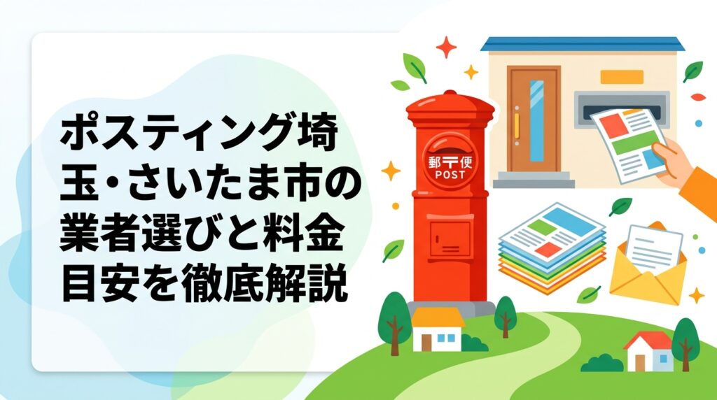 埼玉県・さいたま市でポスティングを検討中の方へ。料金の目安（1枚3〜8円）やエリア別の特徴、業者選びのポイント、GPS配布報告の仕組みまで実務的に解説します。
