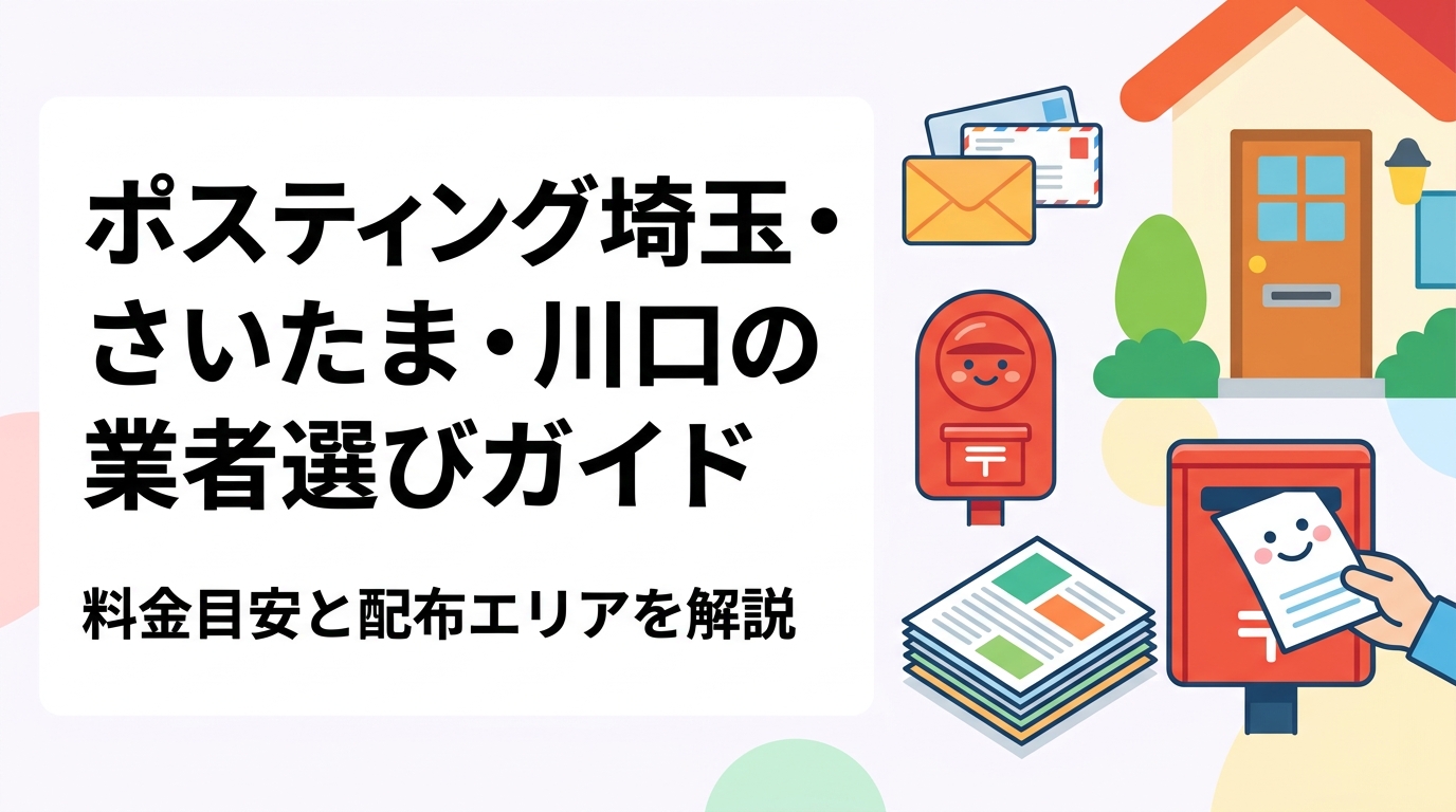 埼玉県のポスティング業者を探している事業者向けに、さいたま市・川口市を中心とした料金目安・配布方法・業者選びのポイントをわかりやすく解説。GPS報告で配布の透明性も確保。