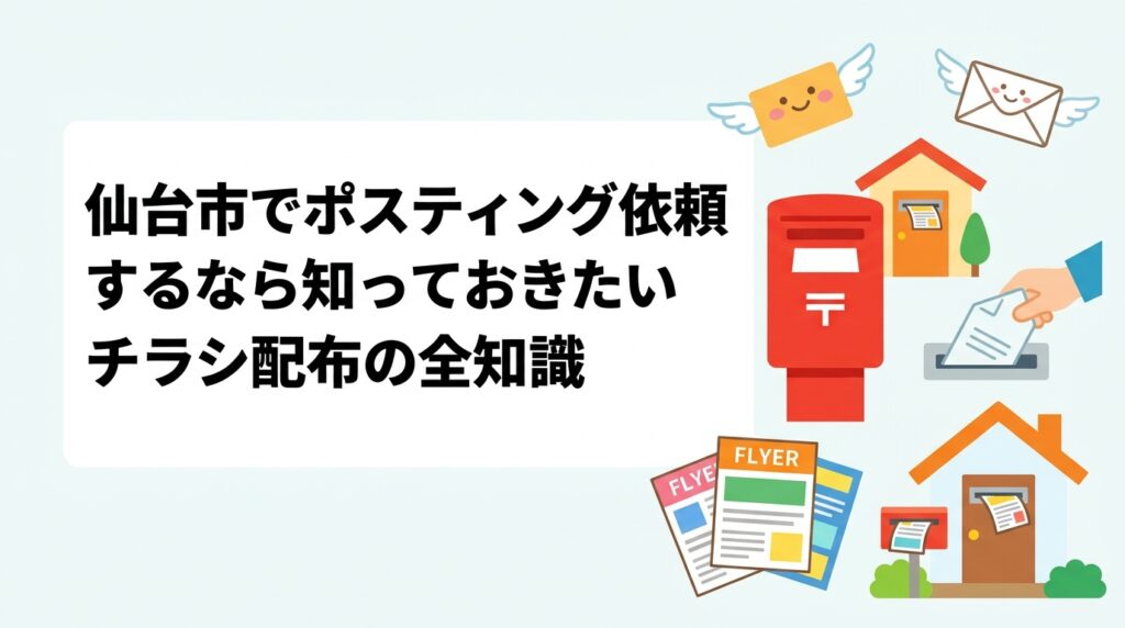 仙台市でチラシ配布を依頼する際の料金目安・配布エリアの選び方・反響率の考え方をわかりやすく解説。GPS報告で安心の全国対応ポスティングくんが小ロットから対応します。