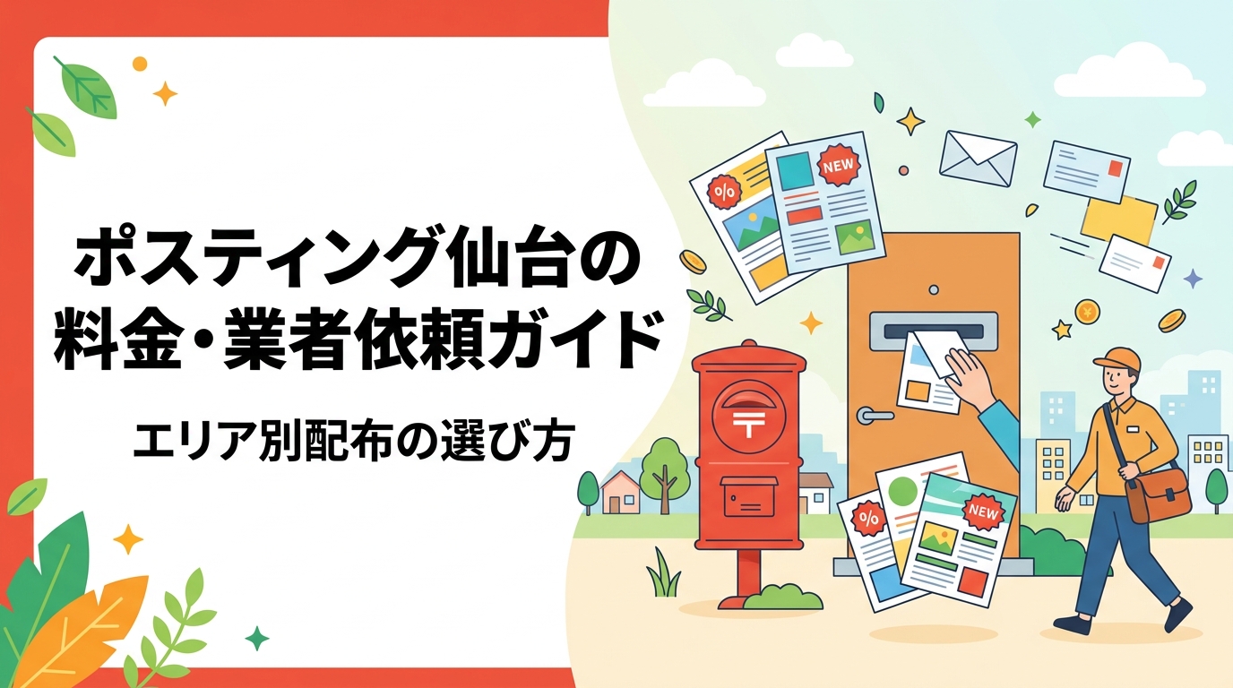 仙台市・宮城県でポスティングを依頼する際の料金目安や業者の選び方を解説。マンション密集エリアと一戸建てエリアの特性を踏まえたエリア指定配布のポイントも具体的に紹介します。