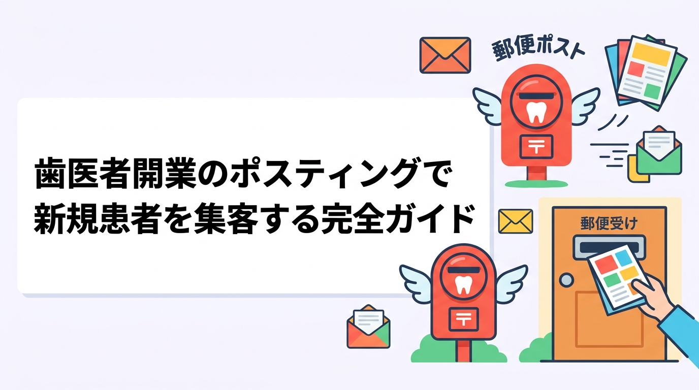 歯科クリニックの開業・移転時にポスティングで新規患者を集客する方法を解説。医療広告ガイドライン対応の表現例、配布エリア選定、GPS報告による安心の配布確認まで実務レベルで紹介します。